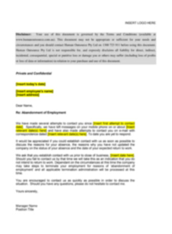 invitation to attend a performance meeting letter human employment letterhead