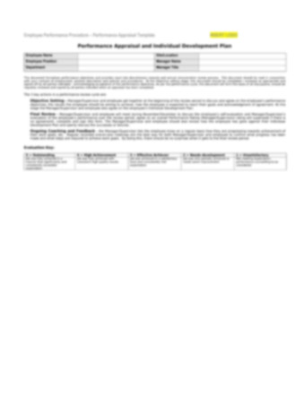 template performance appraisal