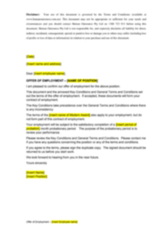 contract employment award employees template employee
